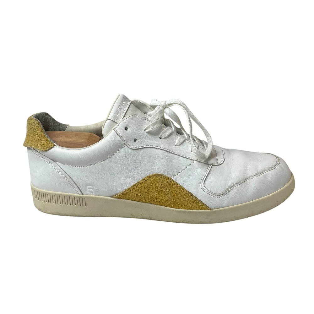 Everlane The Court Sneaker White Leather Mustard Yellow Suede Low Top Mens Shoes